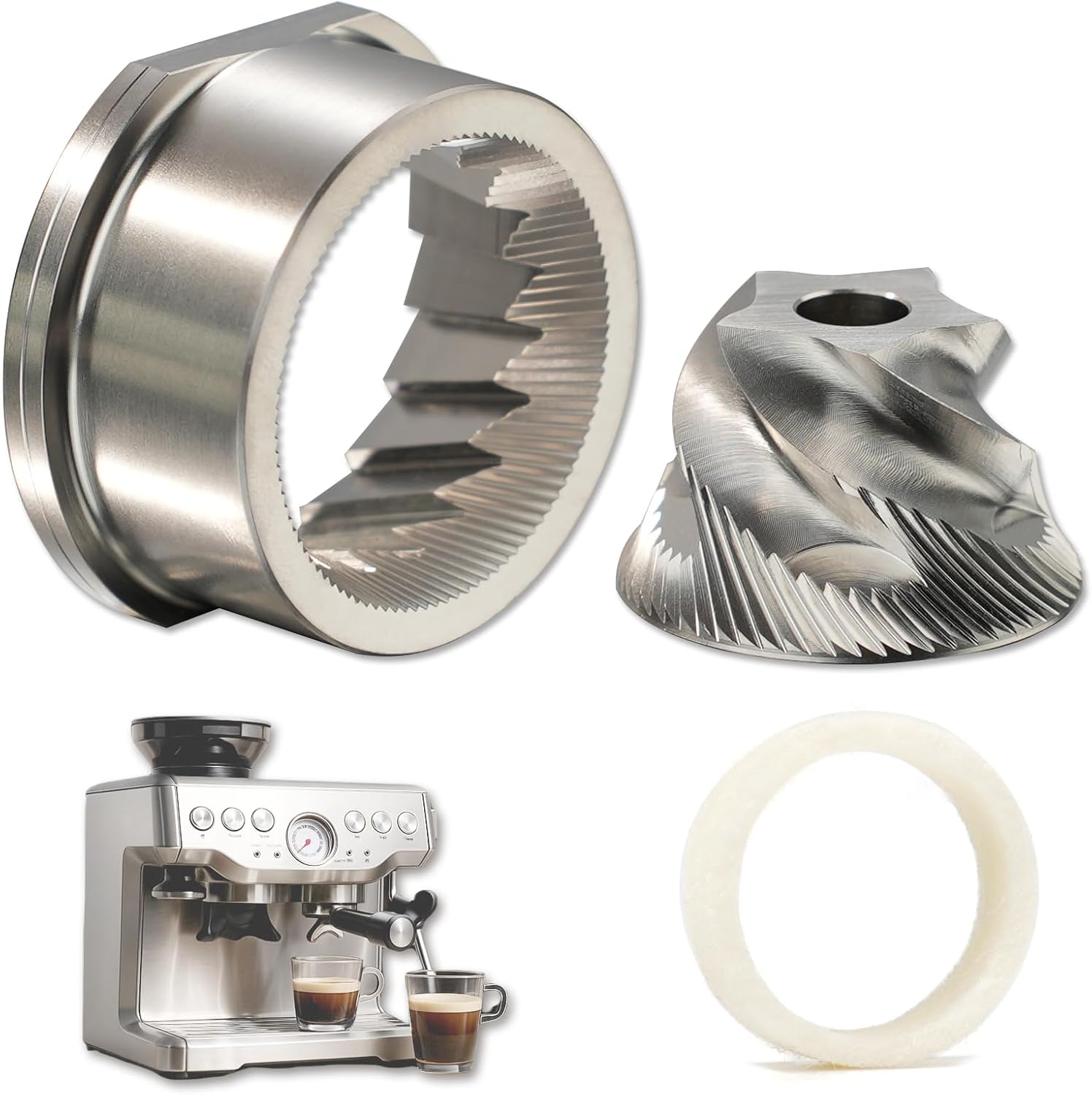 Breville Espresso Bes870 - Conical Grinder Burr Set Replacement Compatible
